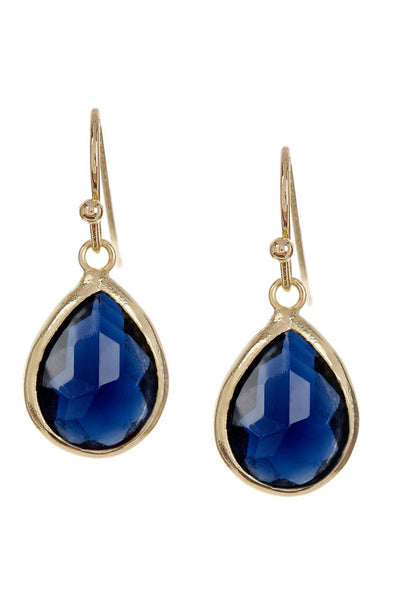 London Blue Crystal Teardrop Earrings - GF