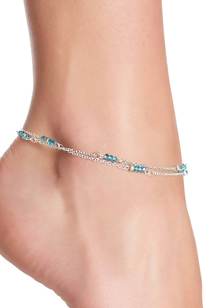 Austrian Crystal Double Strand Anklet - SF