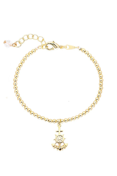 Anchor Beaded Charm Bracelet - GF