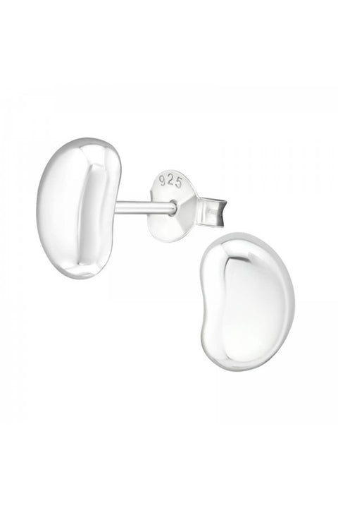 Sterling Silver Bean Ear Studs - SS