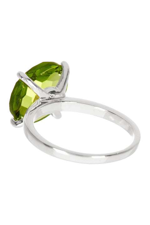 Peridot Crystal Prong Set Round Ring - SF