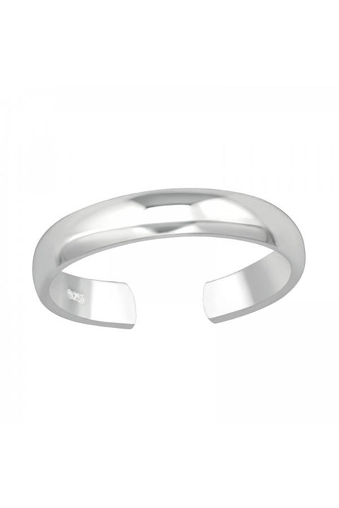 Sterling Silver Plain Adjustable Toe Ring - SS