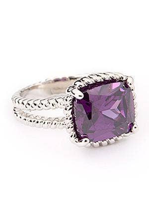 Marquis Statement Ring In Purple CZ - SF