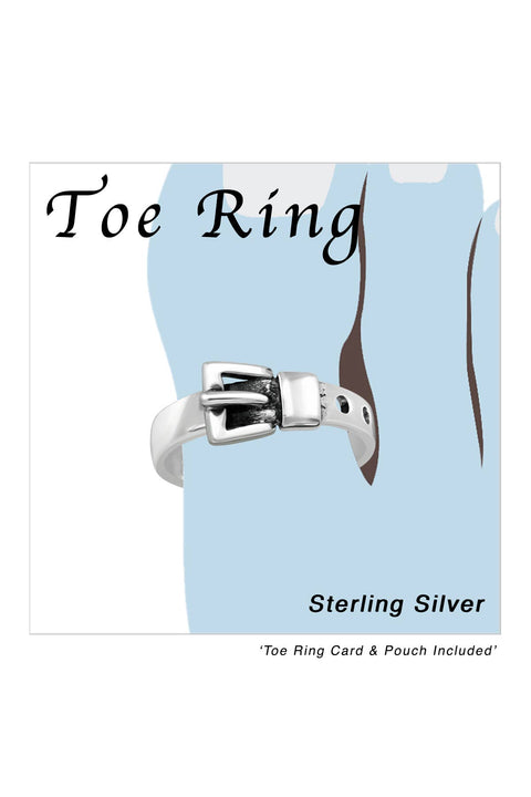 Sterling Silver Belt Adjustable Toe Ring - SS