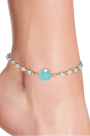 Amazonite Crystal & Crystal Anklet - GF