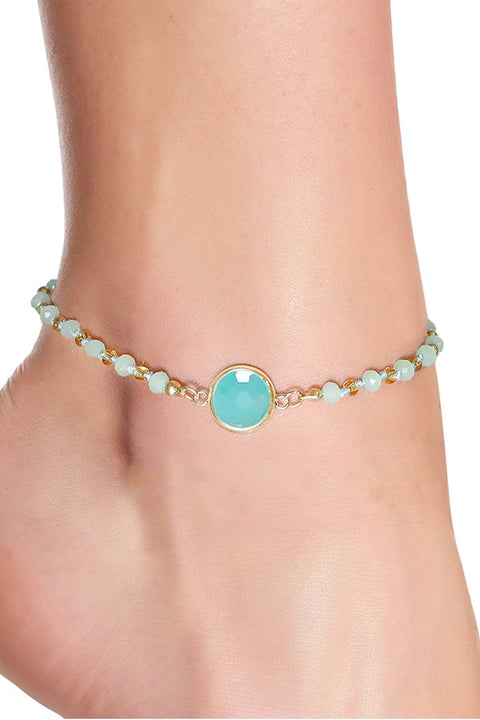 Amazonite Crystal & Crystal Anklet - GF