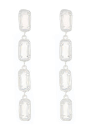 Moonstone Crystal Station Earrings - SF