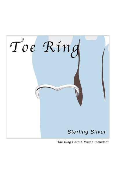 Sterling Silver Wave Adjustable Toe Ring - SS