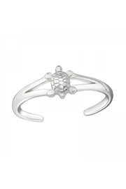 Sterling Silver Turtle Adjustable Toe Ring - SS