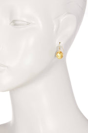 Amber Crystal Round Drop Earrings - GF