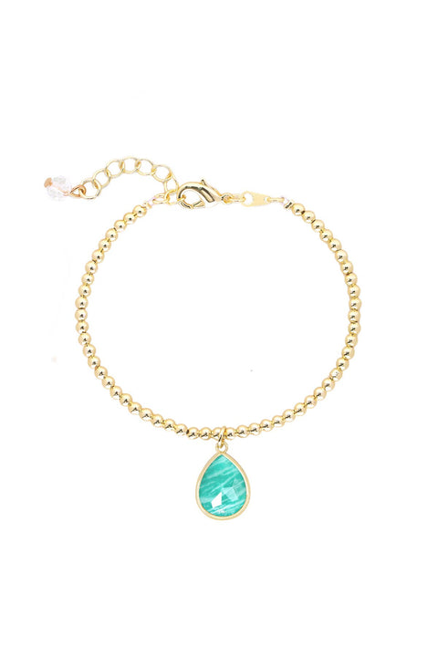 Amazonite Beaded Charm Bracelet - GF