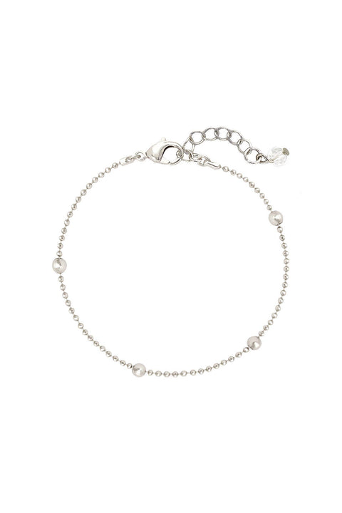 Silver Plated 1mm Bead Chain Bracelet - SP