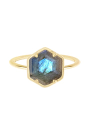 Labradorite Hexagon Ring - GF