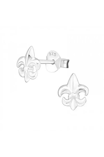 Sterling Silver Fleur De Lis Ear Studs - SS