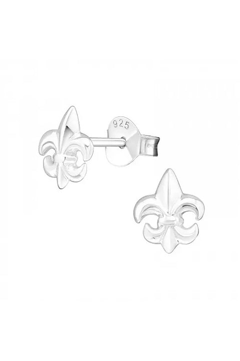 Sterling Silver Fleur De Lis Ear Studs - SS