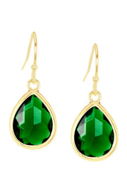 Emerald Crystal Teardrop Earrings - GF