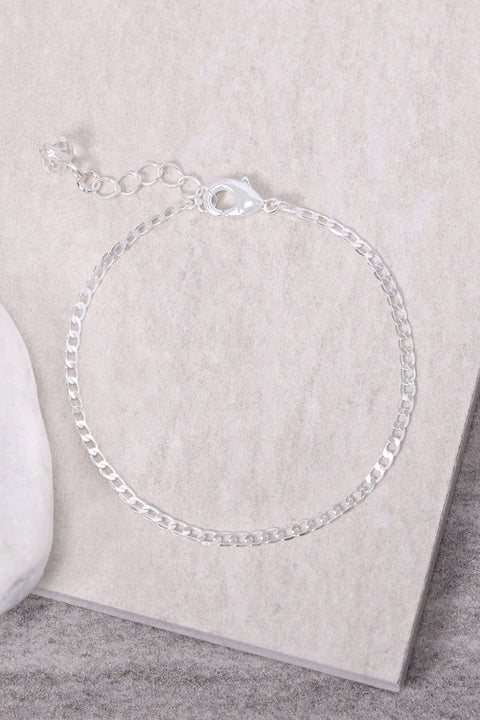 Silver Plated 2mm Curb Chain Bracelet - SP