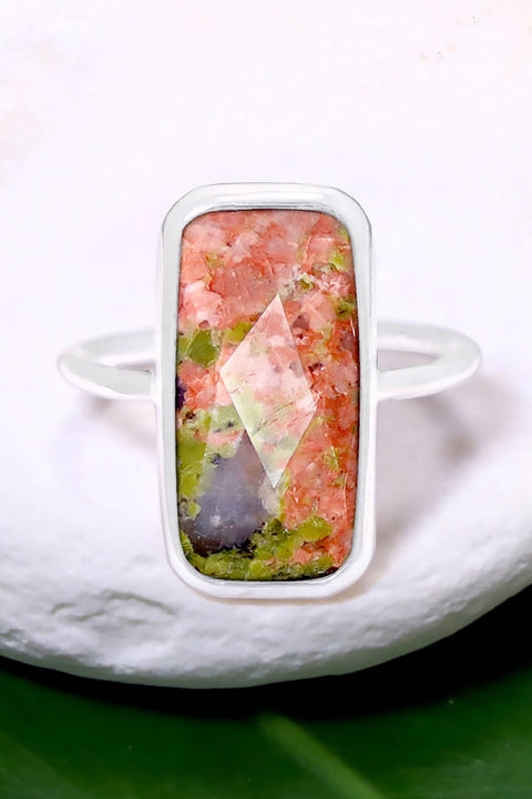 Unakite Rectangle Ring - SF