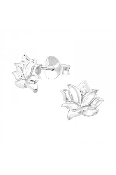 Sterling Silver Lotus Ear Studs - SS