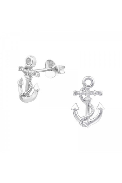 Sterling Silver Anchor Ear Studs - SS