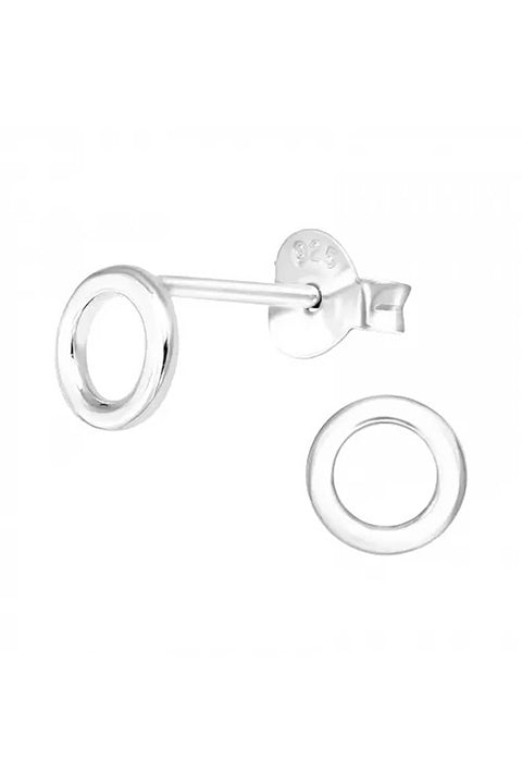 Sterling Silver Circle Ear Studs - SS