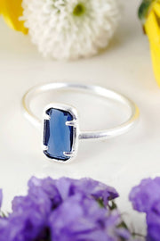 London Blue Crystal Small Cab Ring - SF