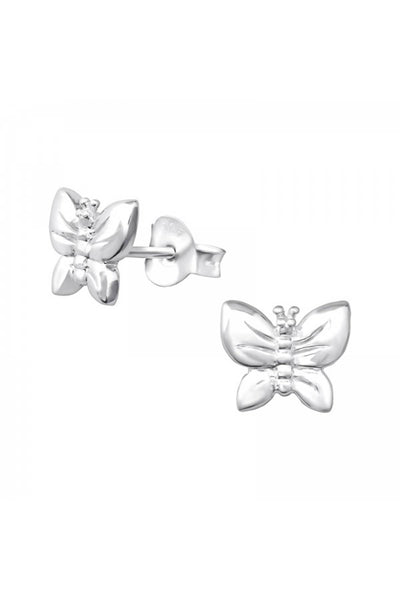 Sterling Silver Butterfly Ear Studs - SS