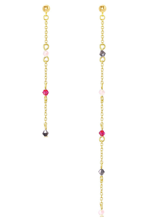 Pink Austrian Crystal Drop Earrings - GF