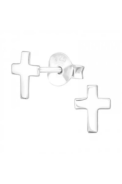 Sterling Silver Cross Ear Studs - SS