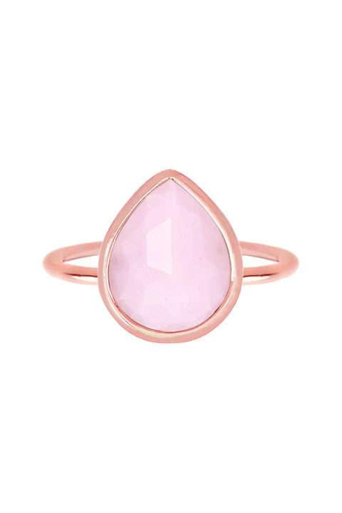 Rose Crystal Ring In Rose Gold - SF