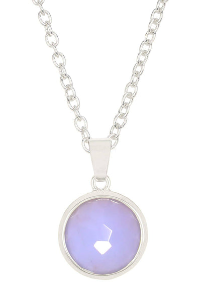 Blue Lace Agate Round Necklace - SF