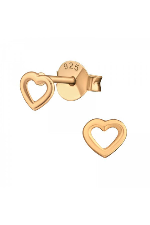 Sterling Silver Heart Ear Studs - RG