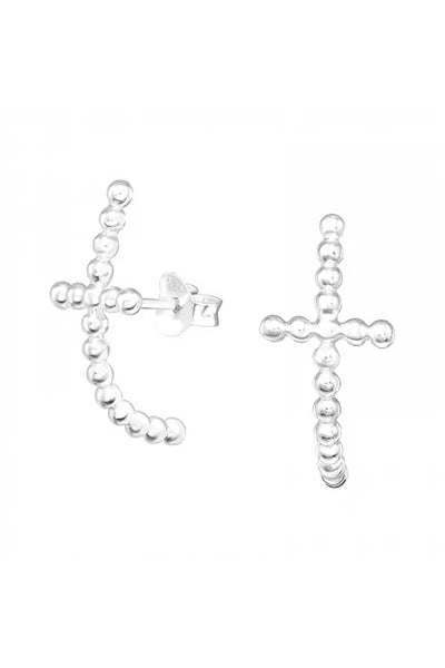 Sterling Silver Cross Ear Studs - SS