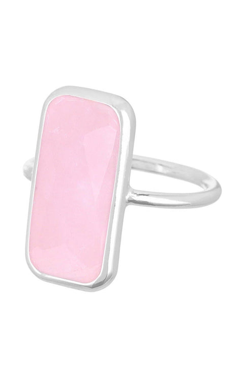 Rose Quartz Rectangle Ring - SF