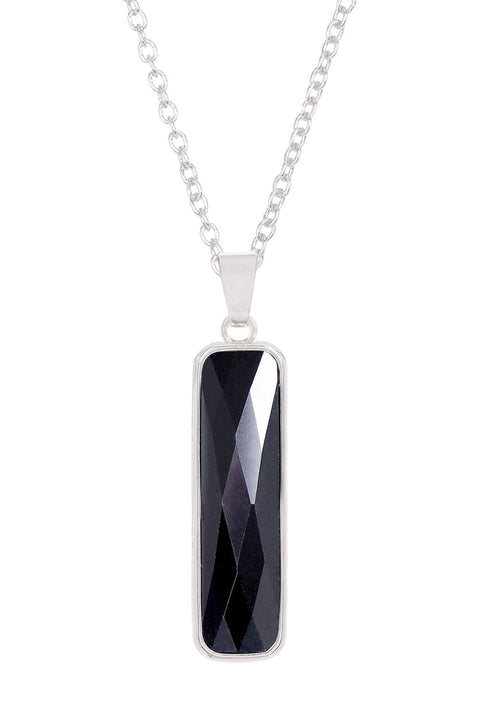 Hematite Rectangle Pendant Necklace - SF