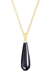 Hematite Pear Cut Pendant Necklace - GF