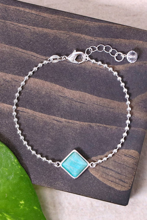 Amazonite Beaded Charm Bracelet - SF