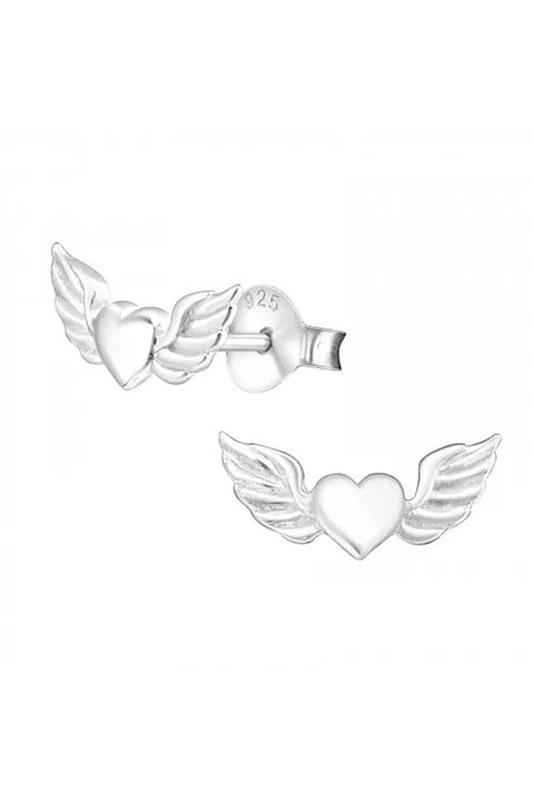 Sterling Silver Heart Ear Studs - SS