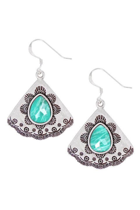 Amazonite Vintage Fan Earrings - SF