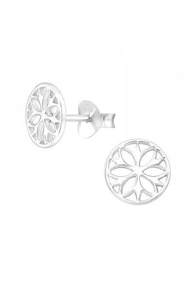 Sterling Silver Flower Ear Studs - SS