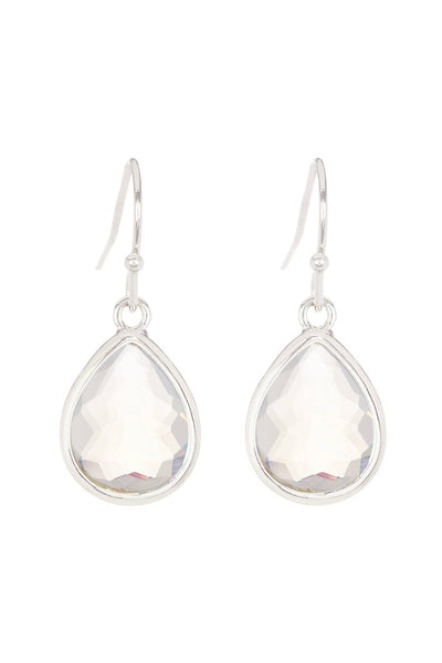 Moonstone Crystal Teardrop Earrings - SF