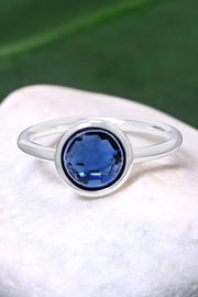 London Blue Crystal Petite Ring - SF