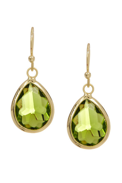 Peridot Crystal Teardrop Earrings - GF