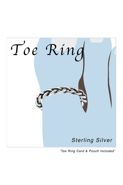 Sterling Silver Chain Adjustable Toe Ring - SS