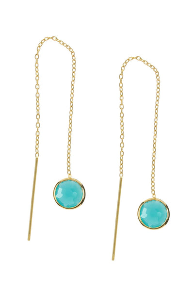 Amazonite Crystal Threader Earrings - GF