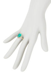 Teal Crystal Pear Ring - GF