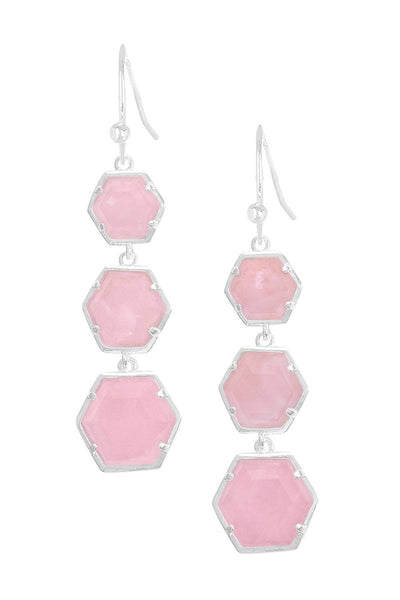 Rose Quartz Statement Earrings - SF