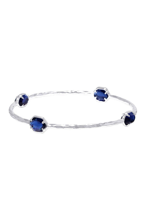 London Blue Crystal Station Bangle Bracelet - SF