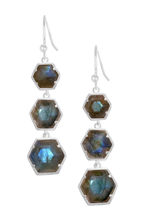 Labradorite Statement Earrings - SF