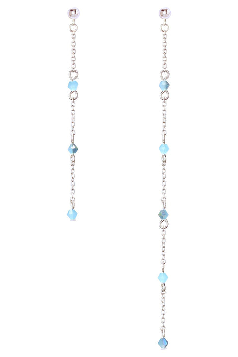 Blue Austrian Crystal Drop Earrings - SF